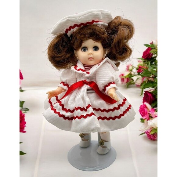Vintage Ginny Dress Me Doll Red Head Sailor Outfit Vogue Dolls 1984 with Stand - Picture 1 of 7